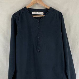 Loft Design By Cotton Henley Top in Black